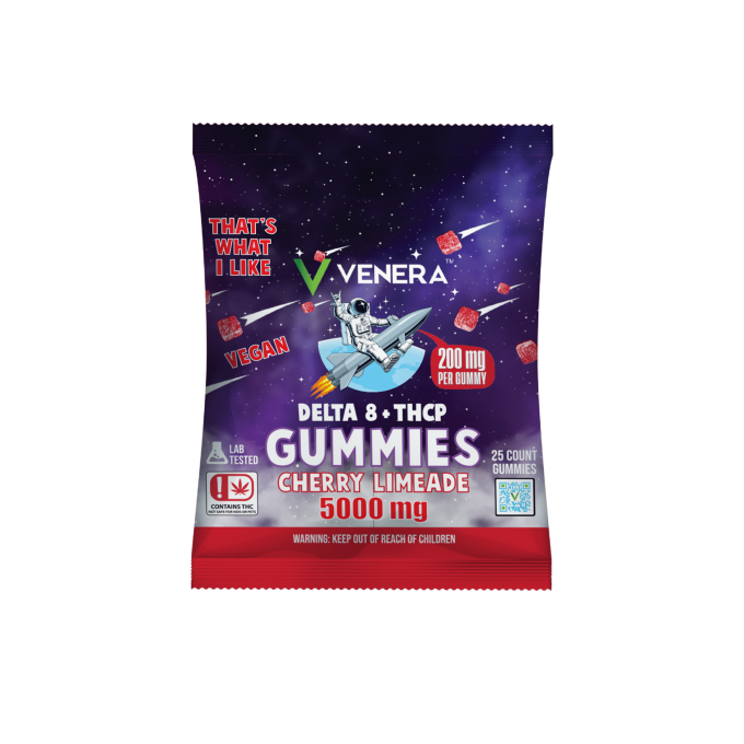 Delta 8 + THCP – Vegan Gummies 5000mg – Cherry Limeade - Venera